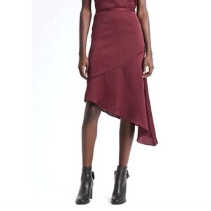 NWT Banana Republic x Olivia Palermo Burgundy Bias Cut Midi Skirt -10